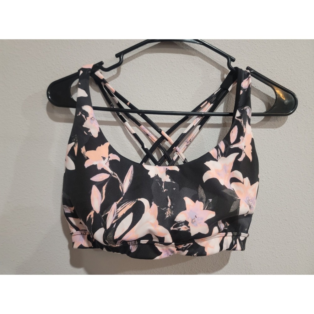 VICTORIA'S SECRET Sports Bra Bralette Strappy Racerback Activewear Yoga Top Sz L